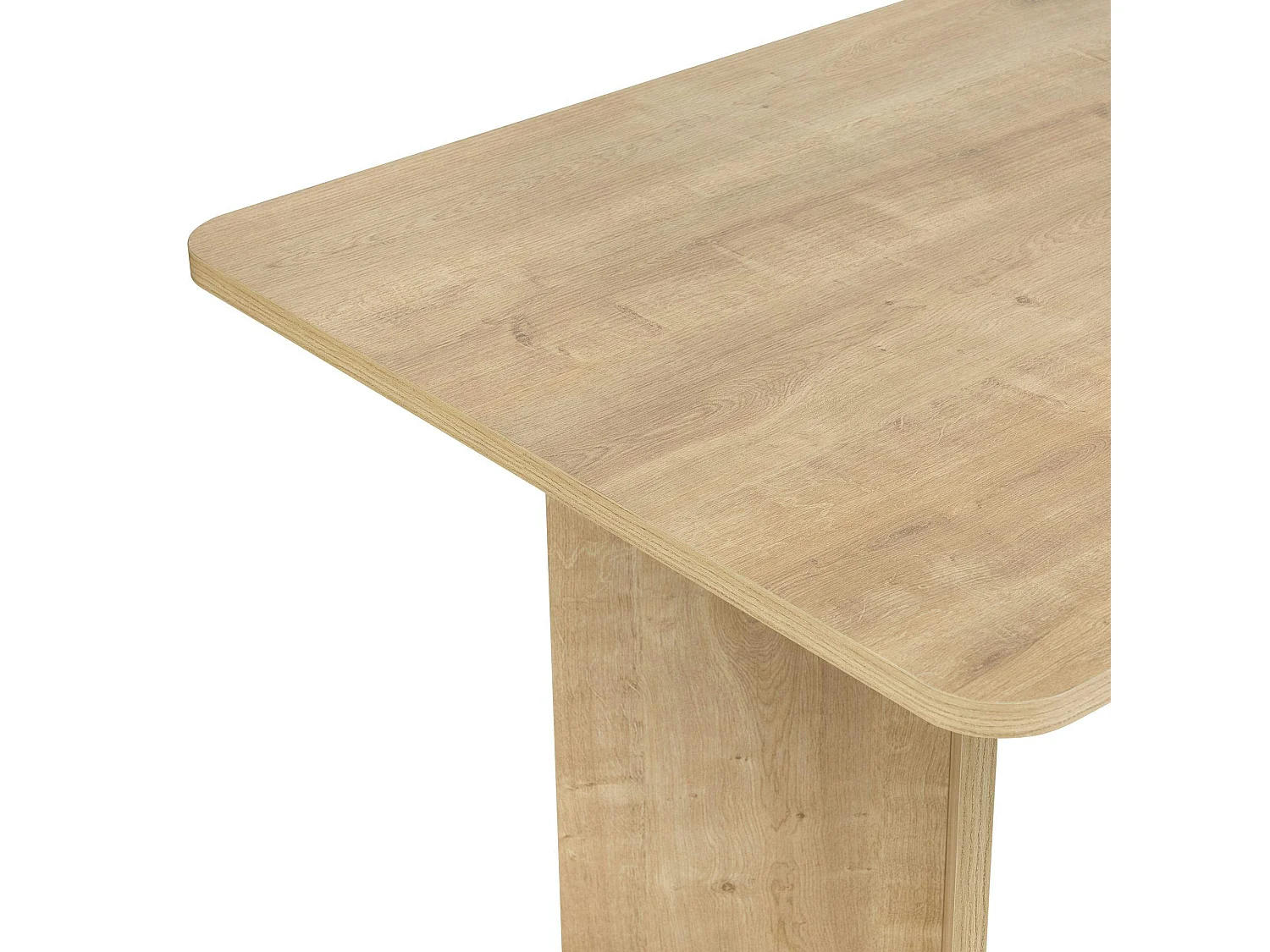 Table rectangulaire bords ronds effet chêne clair 180 cm MARFA