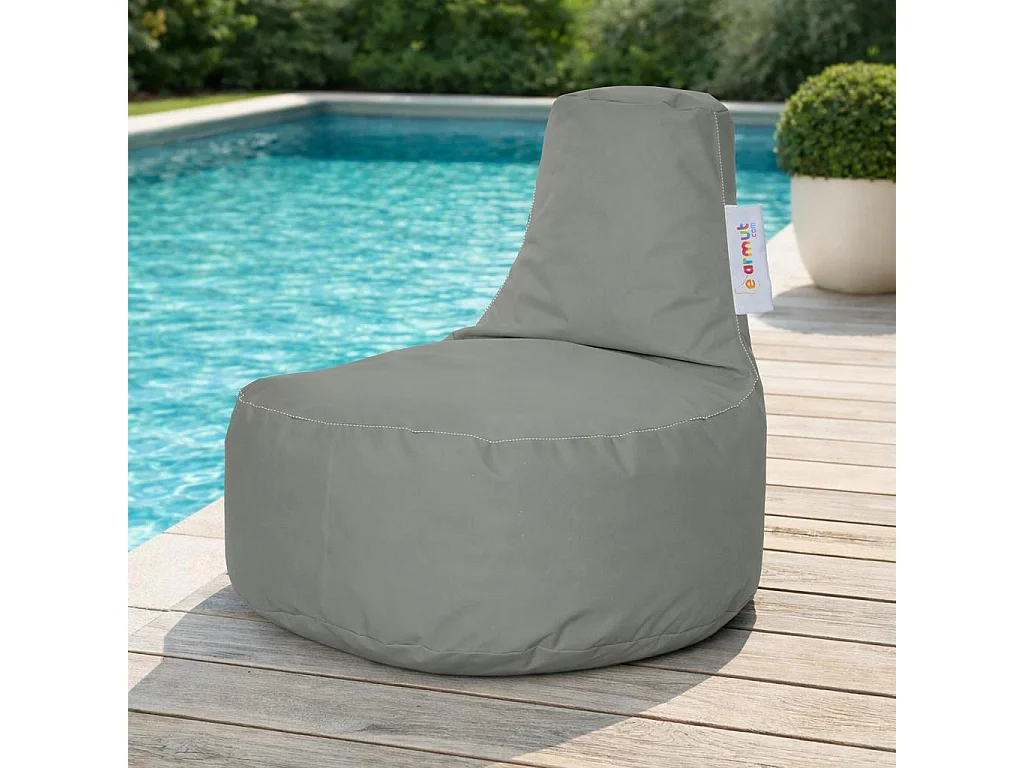 Pouf extérieur gris avec poches ARTA
