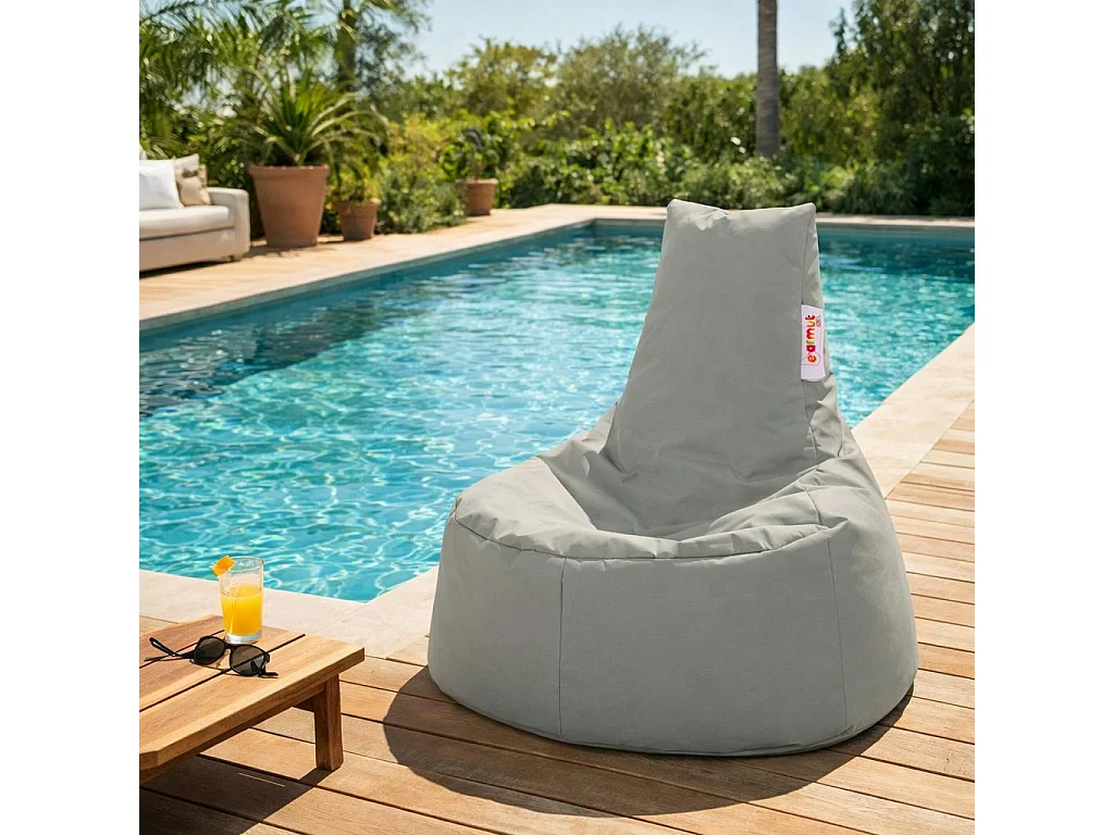 Pouf extérieur gris avec dossier ARTA