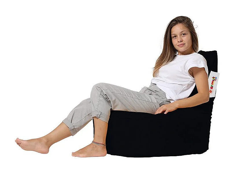 Pouf extérieur noir avec dossier ARTA