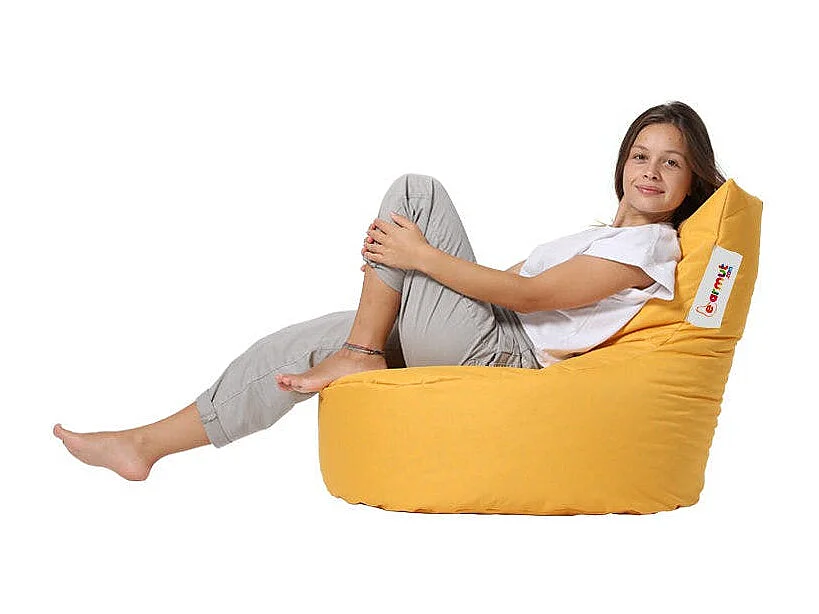 Pouf extérieur jaune avec dossier ARTA