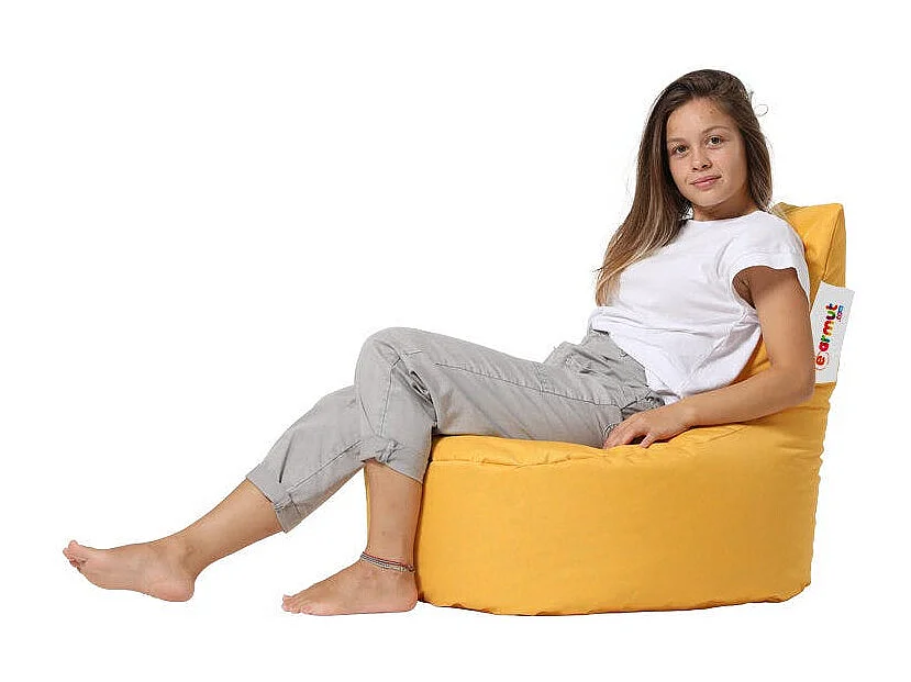 Pouf extérieur jaune avec dossier ARTA