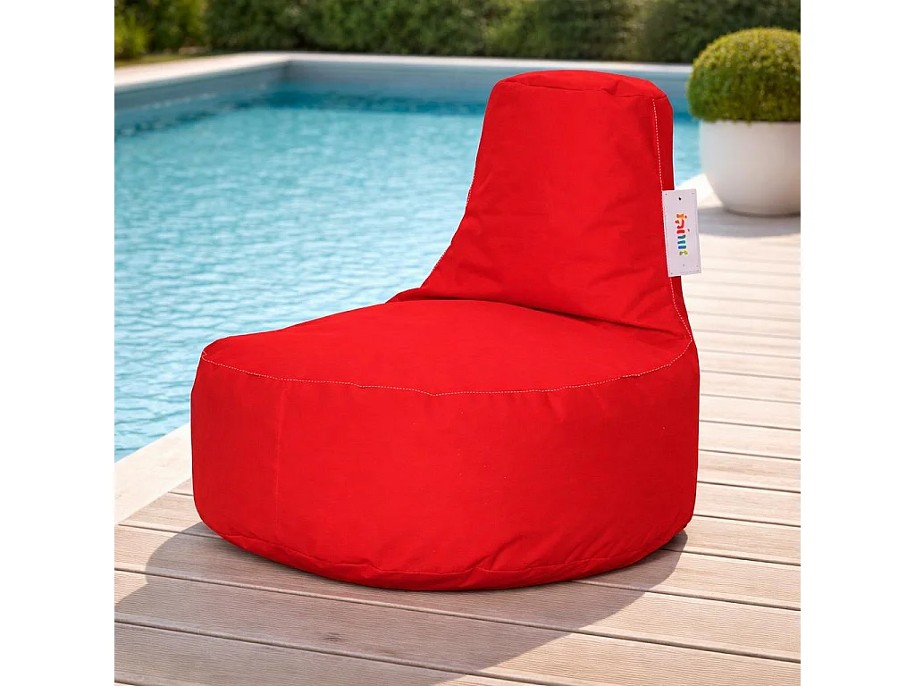 Pouf extérieur rouge avec poches ARTA