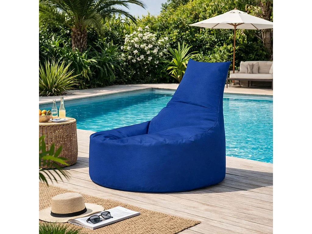 Pouf extérieur bleu avec dossier ARTA