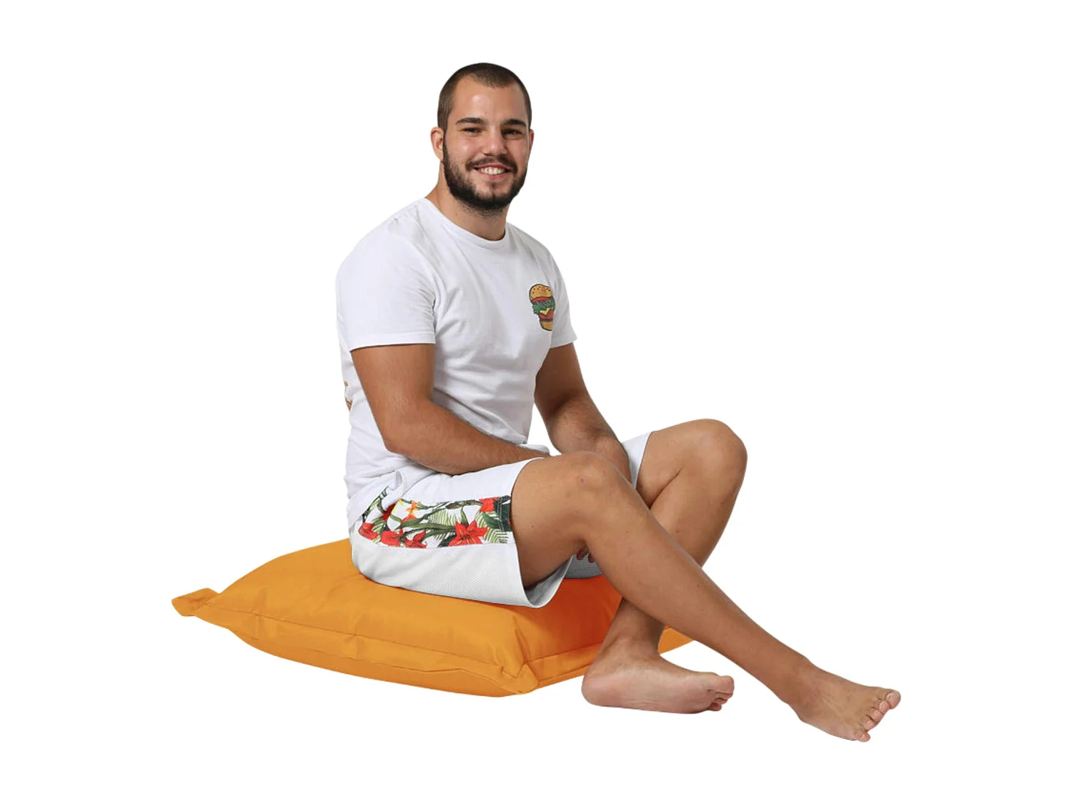 Coussin pouf extérieur orange ARTA