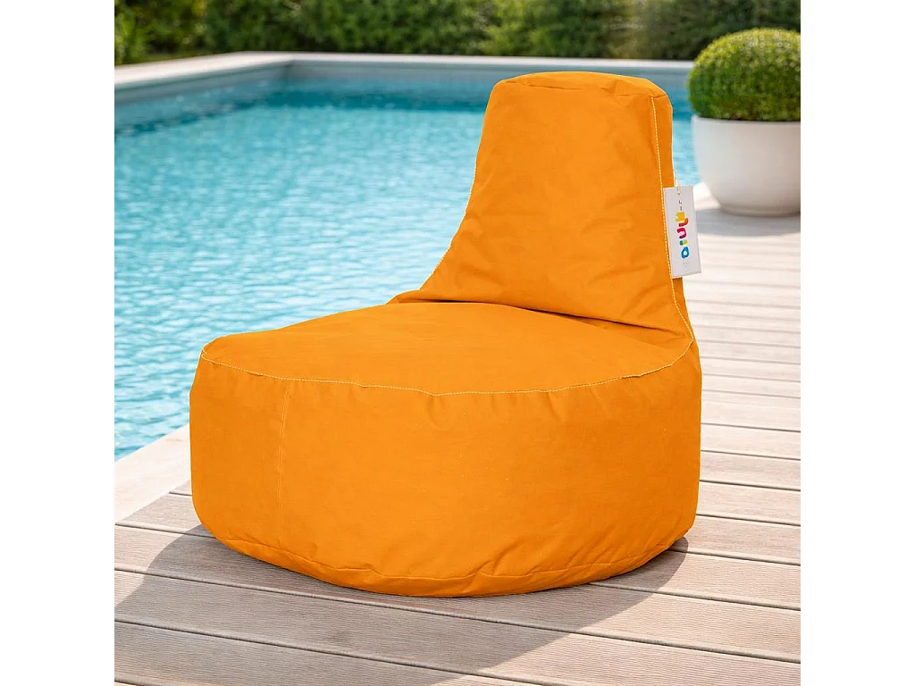 Pouf extérieur orange avec poches ARTA