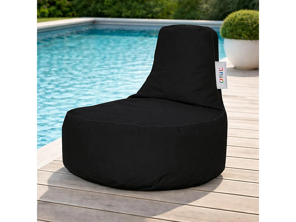 Pouf extérieur noir avec poches ARTA