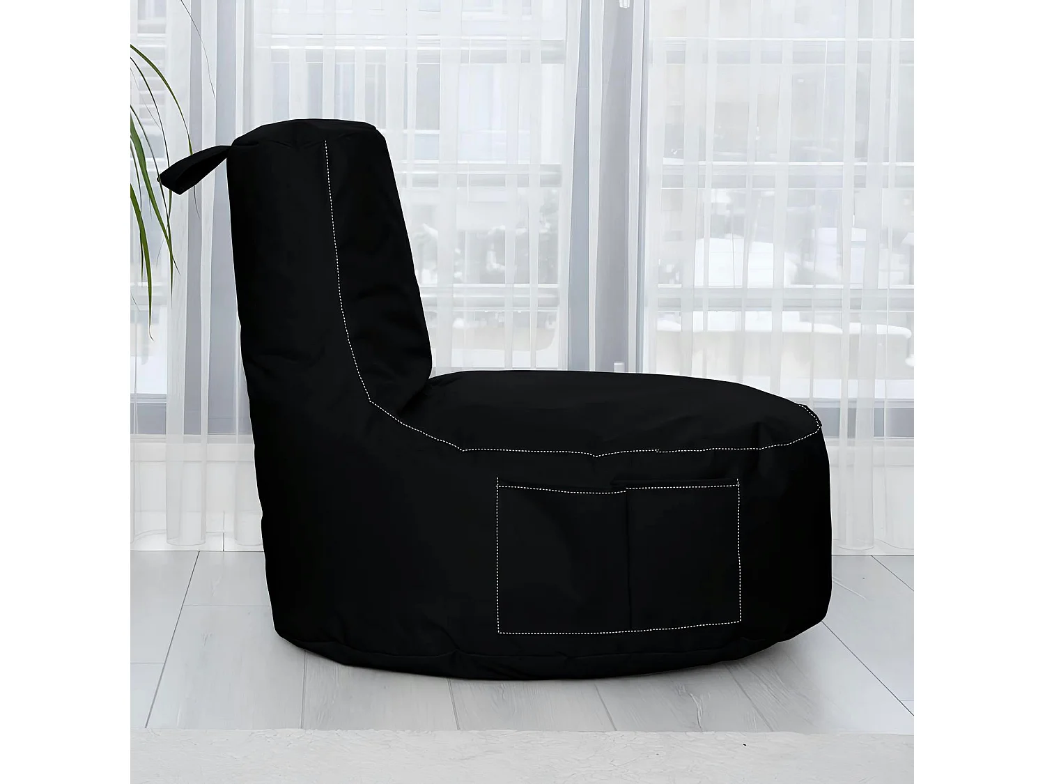 Pouf extérieur noir avec poches ARTA