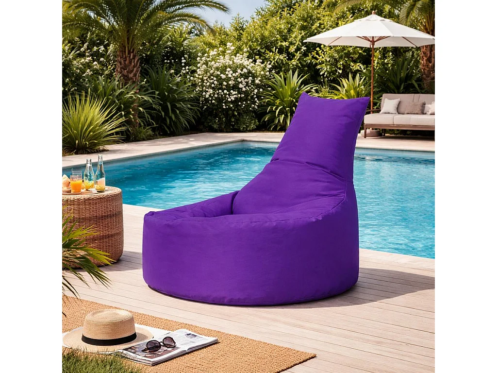 Pouf extérieur violet avec dossier ARTA