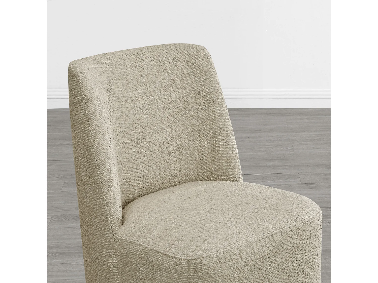 Lot De 4 Chaises De Salle À Manger Rembourrées À Roulettes, En Tissu Certifié FSC, Fausse Angora Pour Salle De Lecture, Salle D'Attente, Cuisine-Beige
