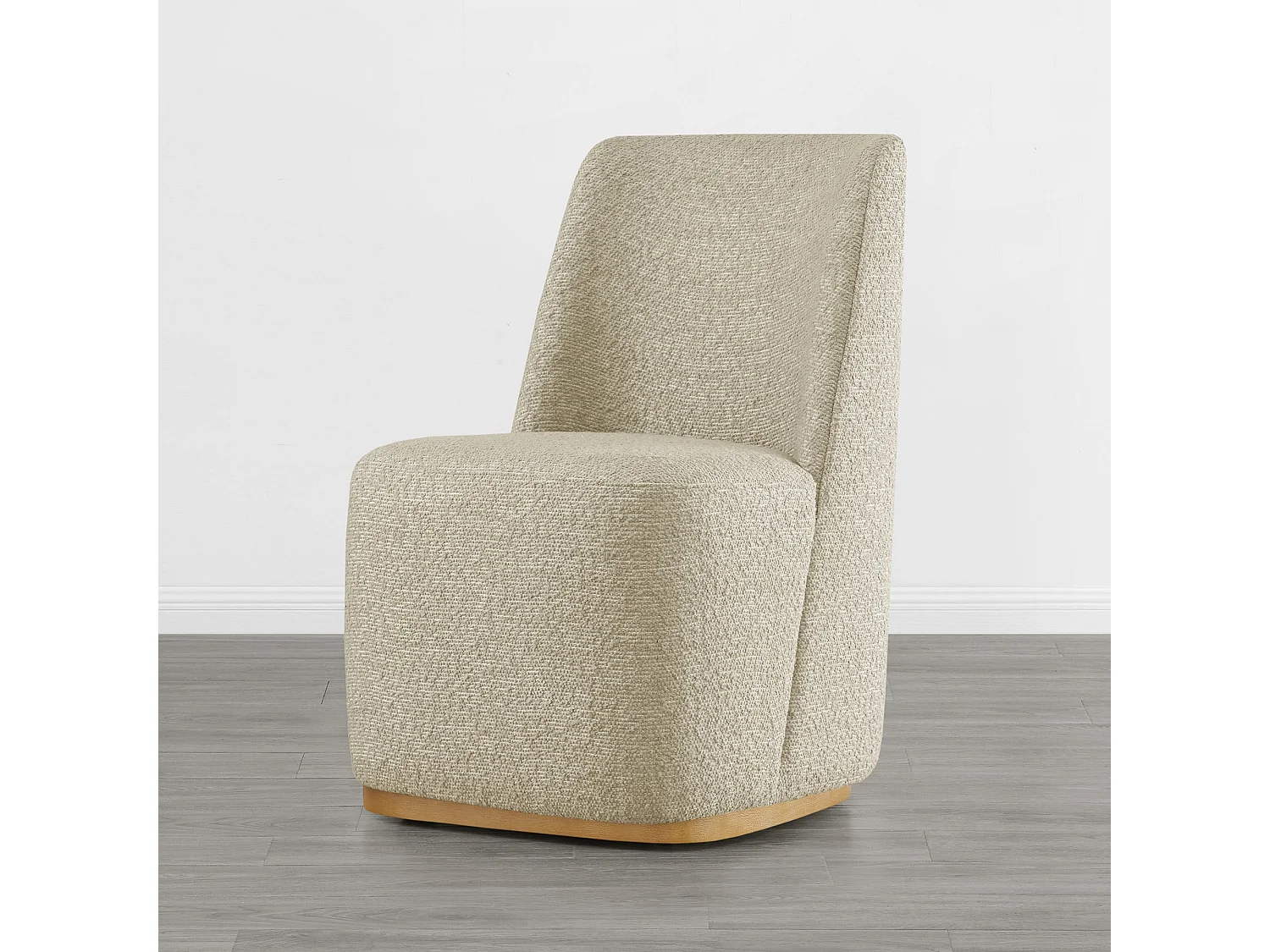 Lot De 6 Chaises De Salle À Manger Rembourrées À Roulettes, En Tissu Certifié FSC, Fausse Angora Pour Salle De Lecture, Salle D'Attente, Cuisine-Beige