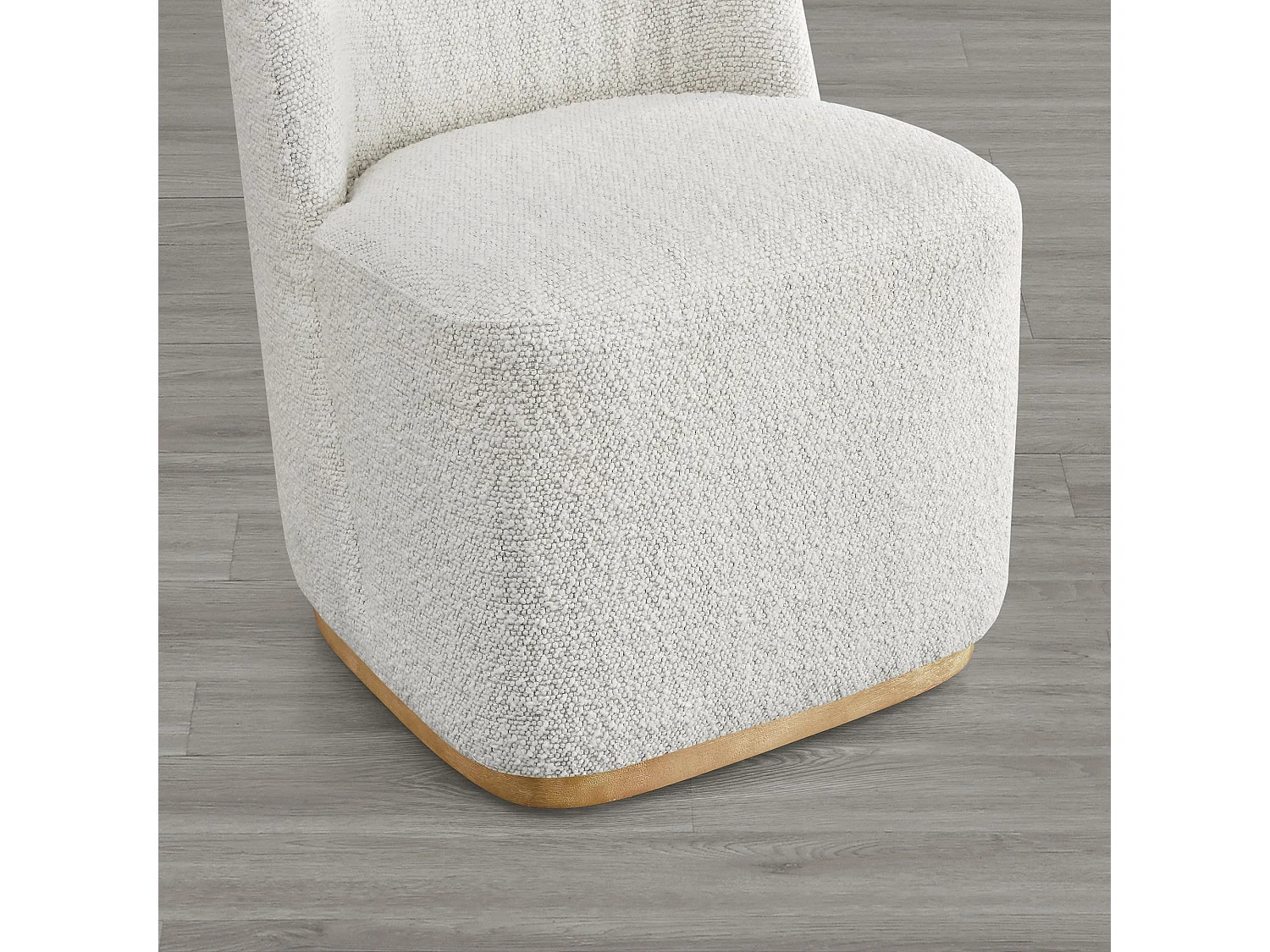 Lot De 6 Chaises De Salle À Manger Rembourrées À Roulettes,En Tissu Certifié FSC, Fausse Angora Pour Salle De Lecture, Salle D'Attente, Cuisine-Blanc