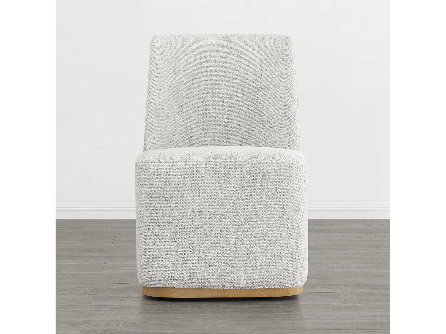 Lot De 6 Chaises De Salle À Manger Rembourrées À Roulettes,En Tissu Certifié FSC, Fausse Angora Pour Salle De Lecture, Salle D'Attente, Cuisine-Blanc
