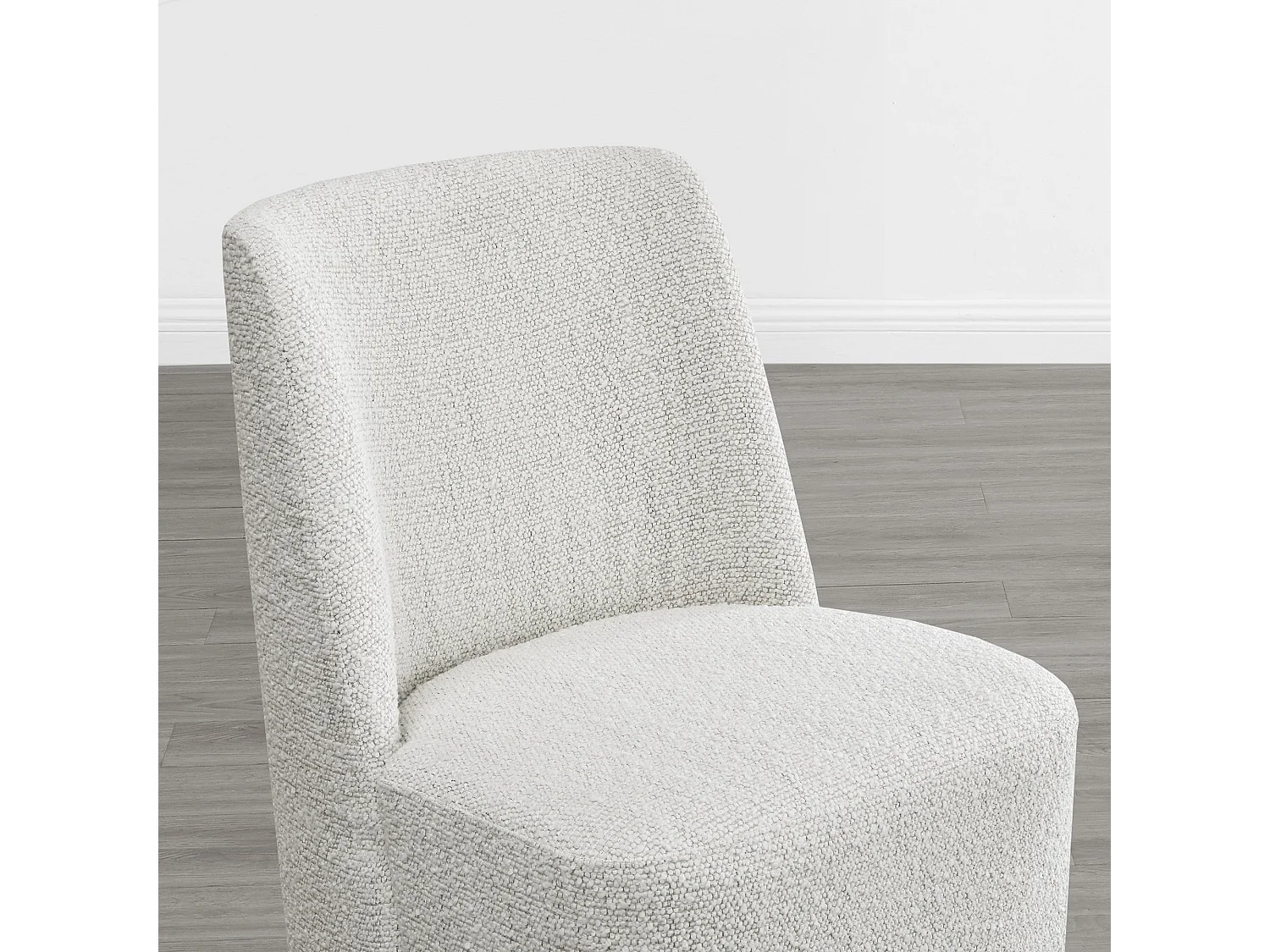 Lot De 2 Chaises De Salle À Manger Rembourrées À Roulettes, En Tissu Certifié FSC, Fausse Angora Pour Salle De Lecture, Salle D'Attente, Cuisine-Blanc