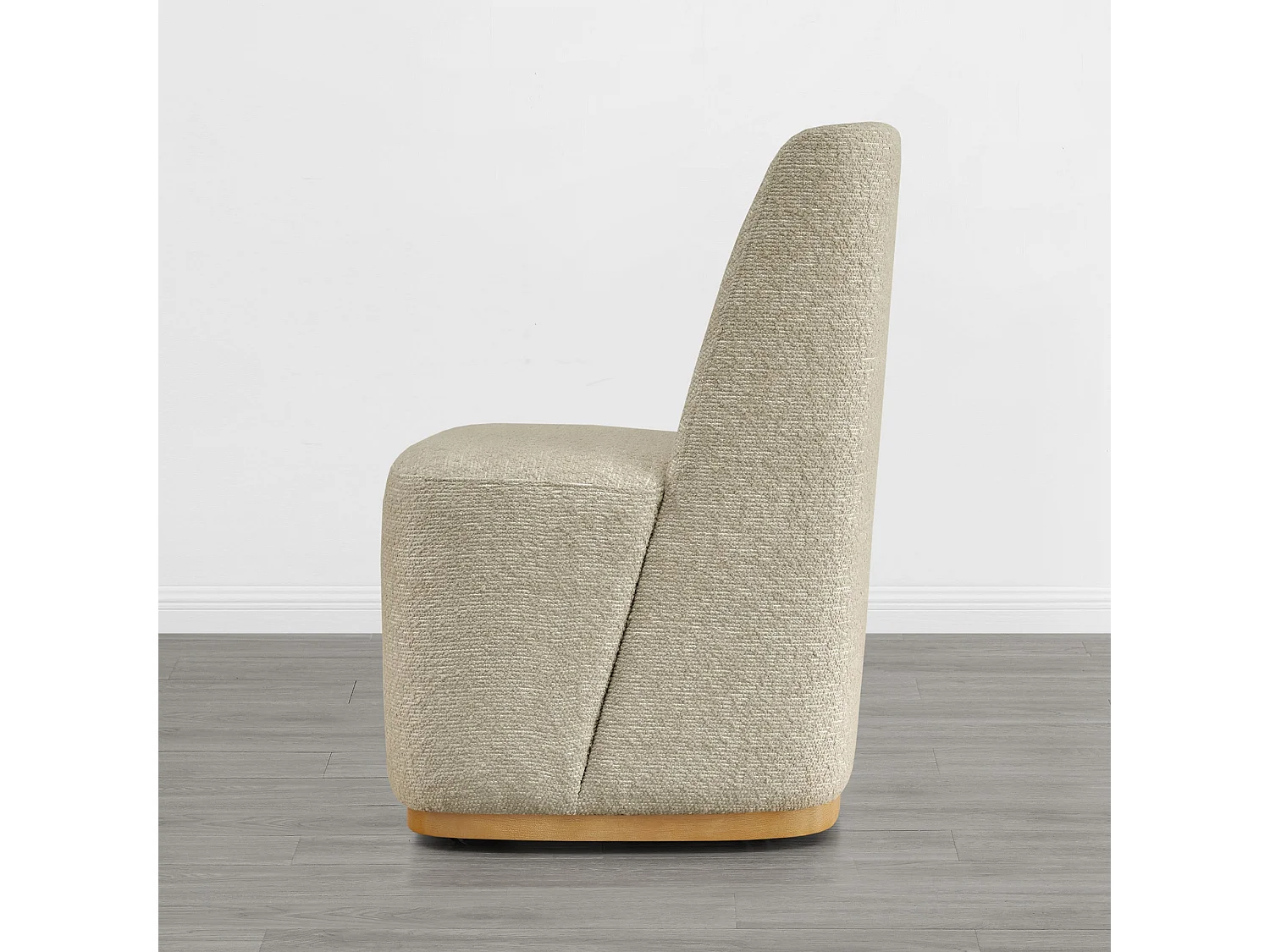Lot De 2 Chaises De Salle À Manger Rembourrées À Roulettes, En Tissu Certifié FSC, Fausse Angora Pour Salle De Lecture, Salle D'Attente, Cuisine-Blanc cassé