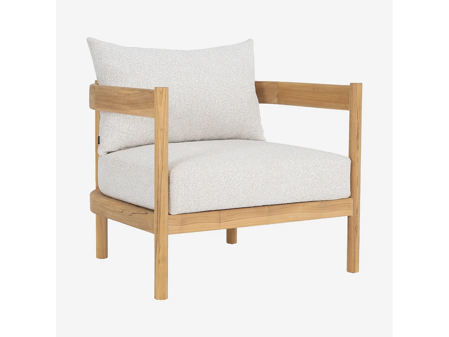 Habitat - Fauteuil de jardin en tissu déperlant et teck massif - Blanc cassé - Figari