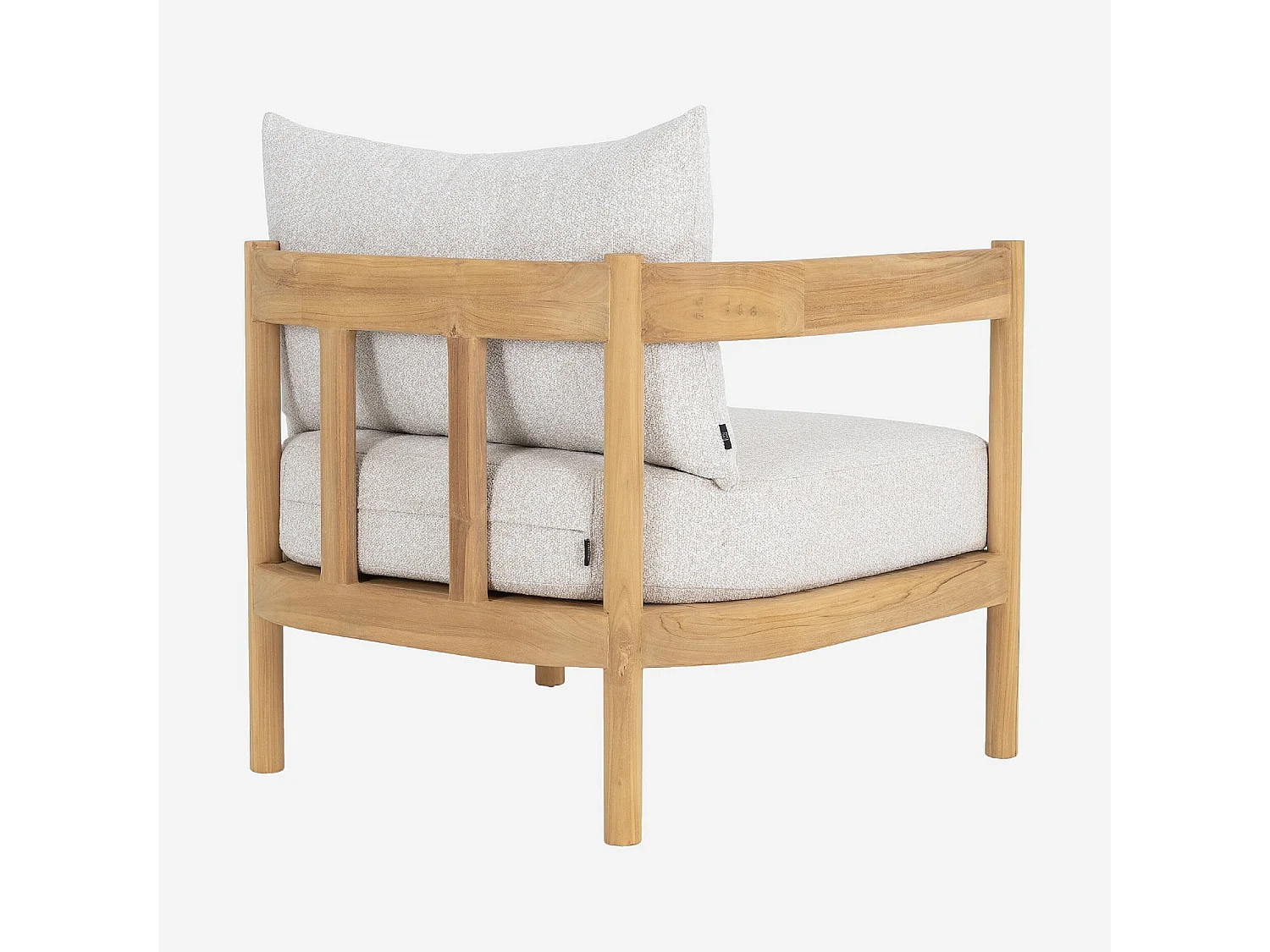 Habitat - Fauteuil de jardin en tissu déperlant et teck massif - Blanc cassé - Figari