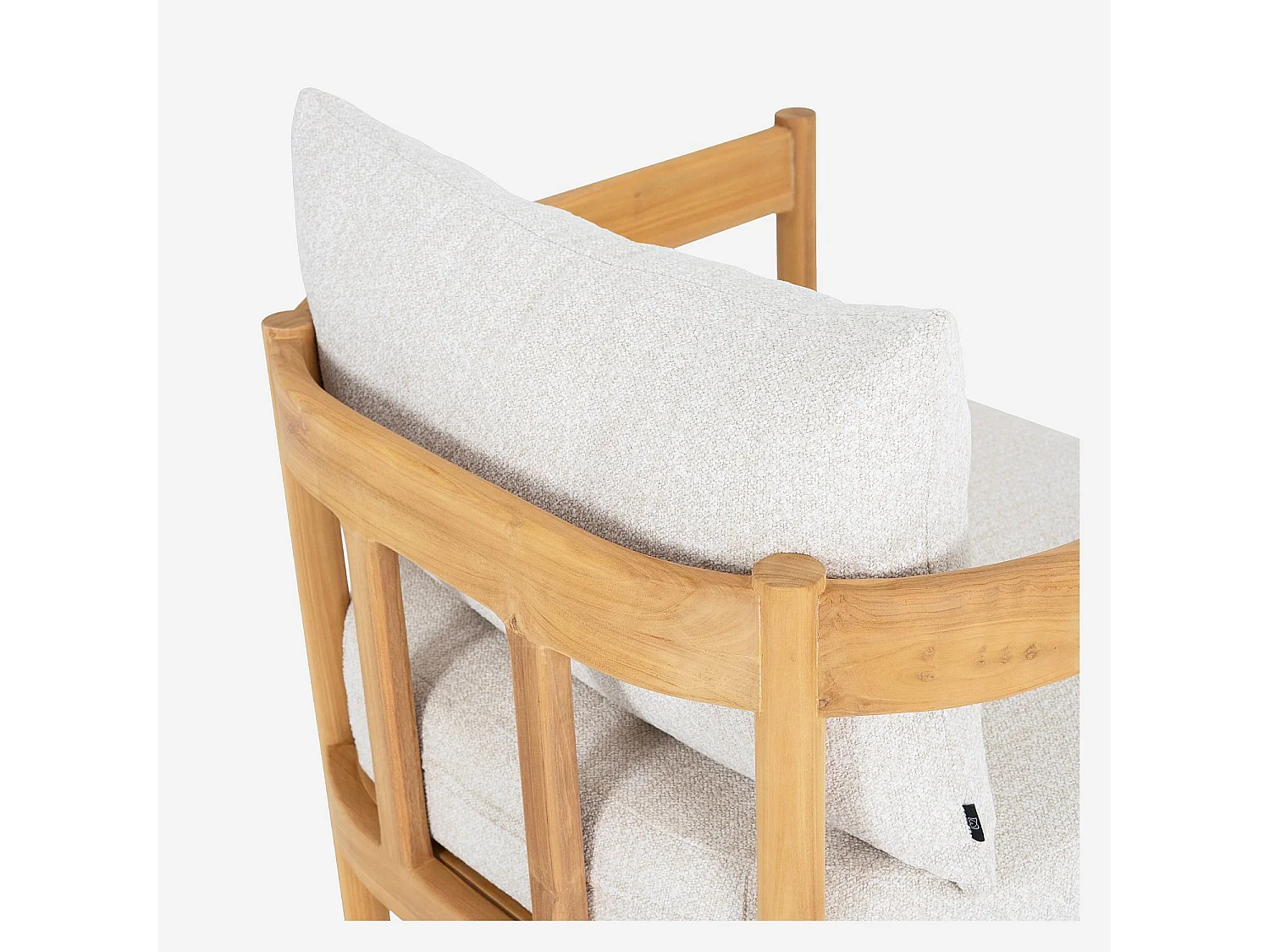 Habitat - Fauteuil de jardin en tissu déperlant et teck massif - Blanc cassé - Figari