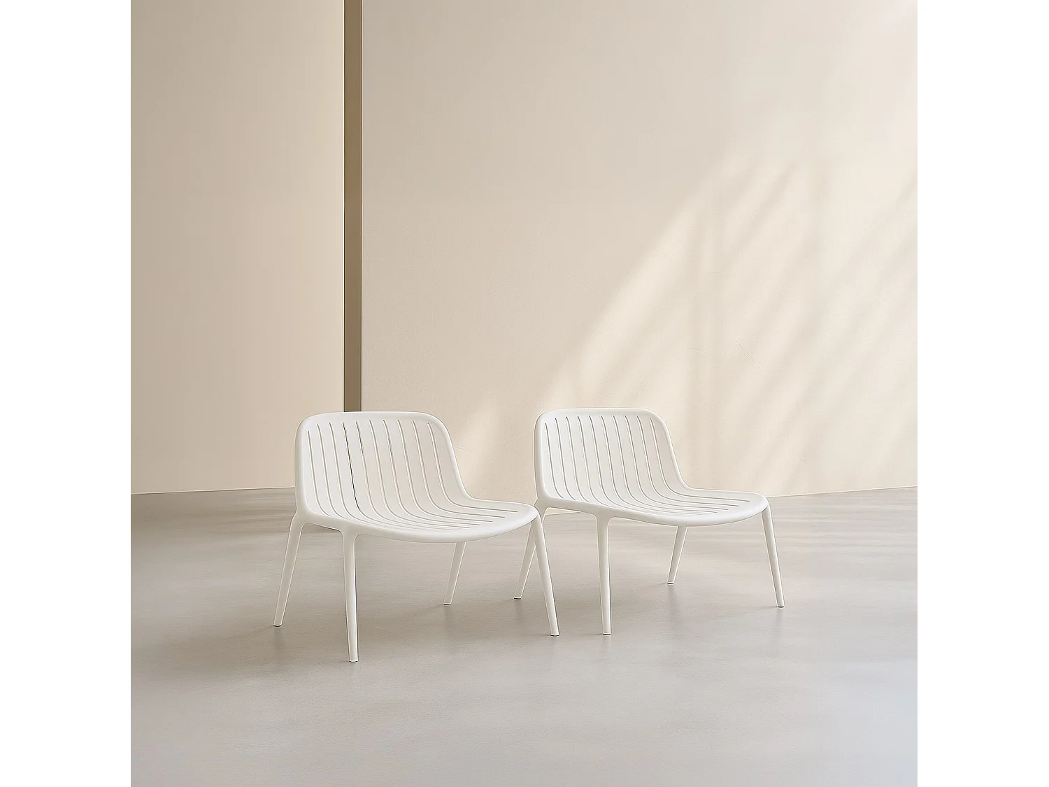 Lot de 2 fauteuils de jardin en polypropylène - Blanc opalin