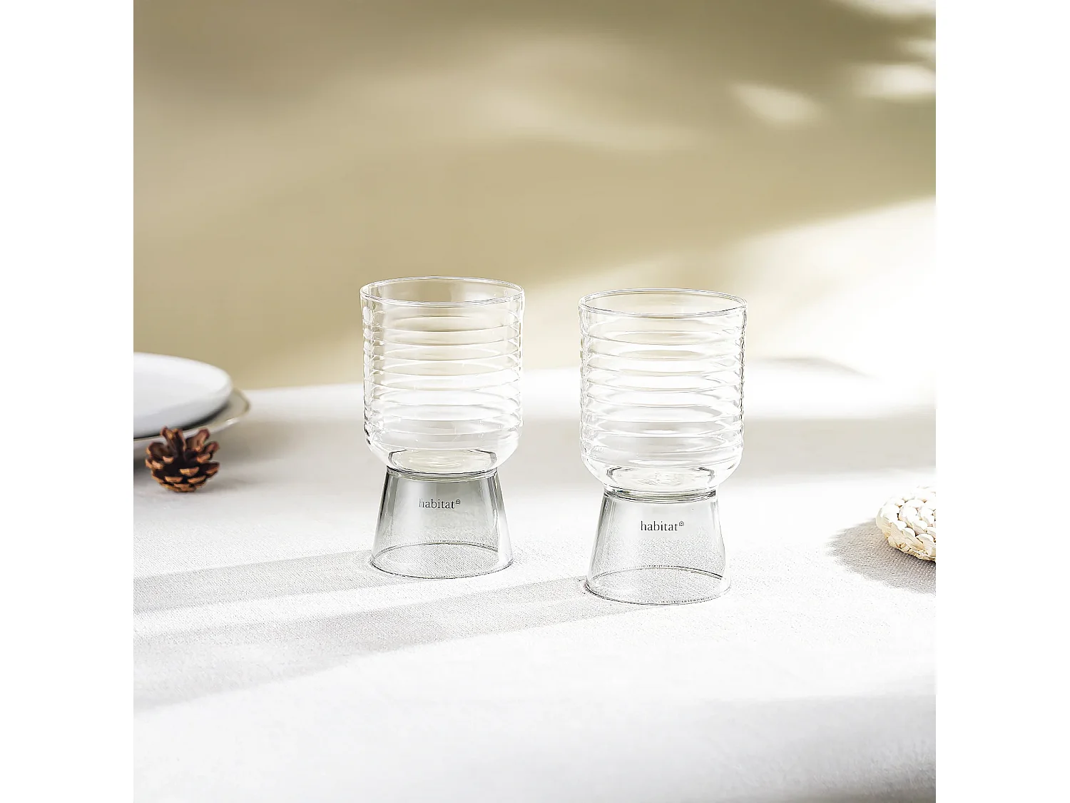 Lot de 2 verres - 35 cl - Gris
