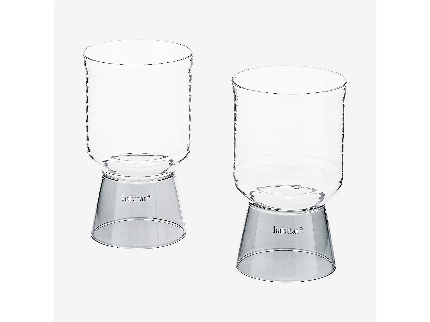 Lot de 2 verres - 35 cl - Gris