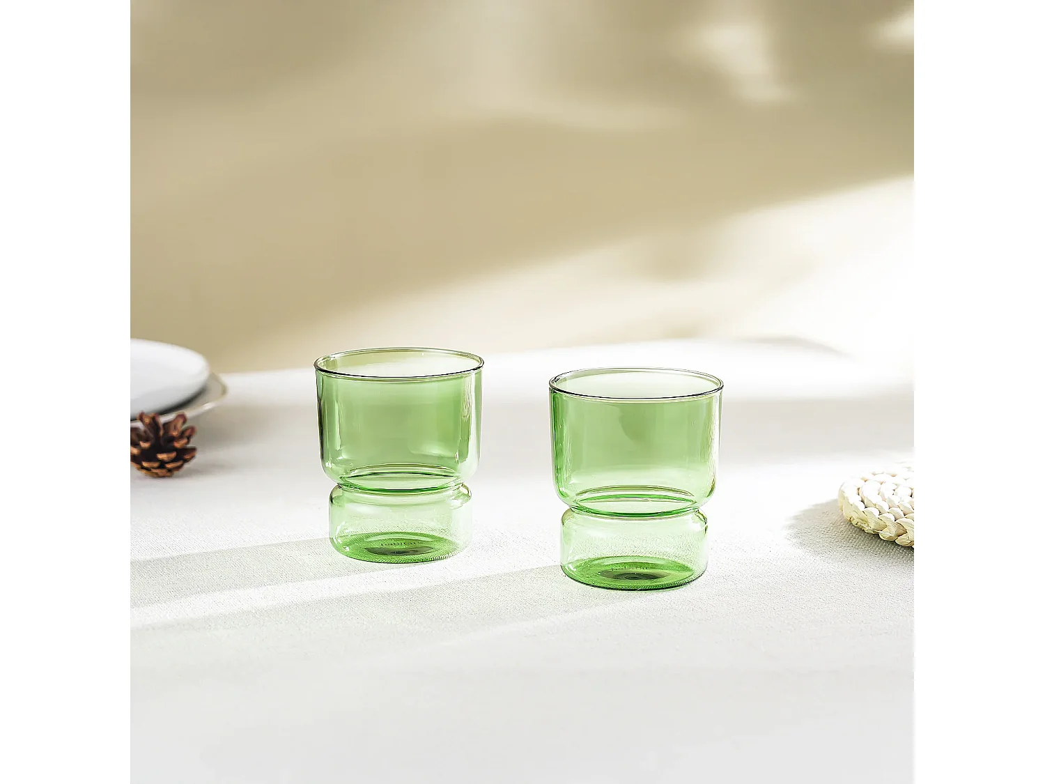 Lot de 2 verres - 30 cl - Vert