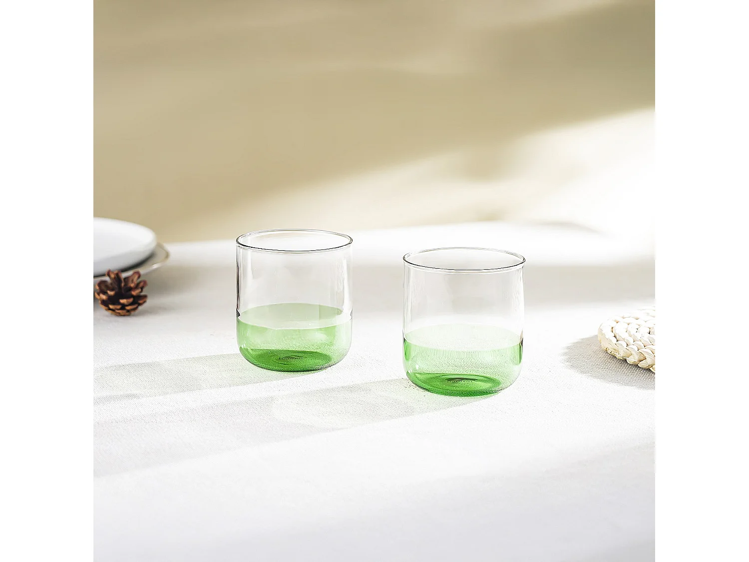 Lot de 2 verres - 34 cl - Vert