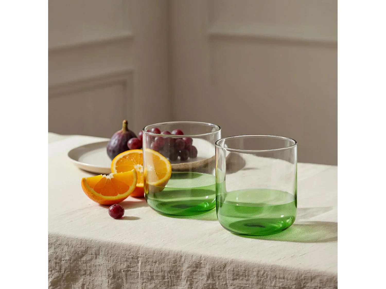 Lot de 2 verres - 34 cl - Vert