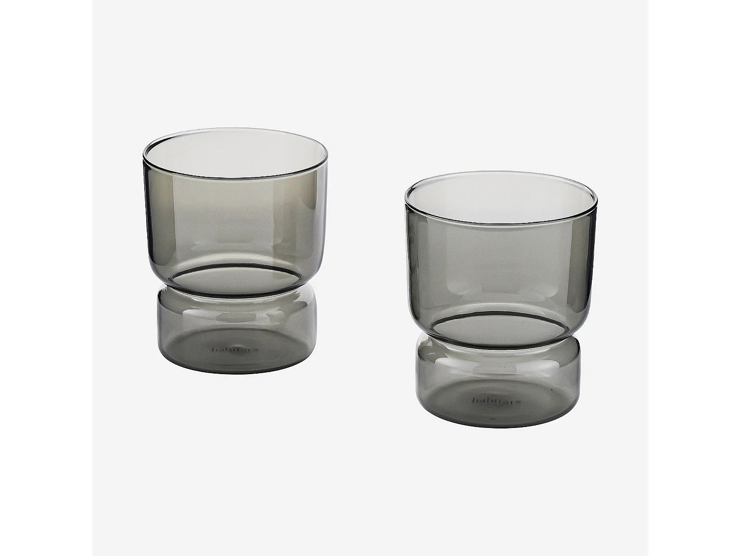 Lot de 2 verres - 30 cl - Gris