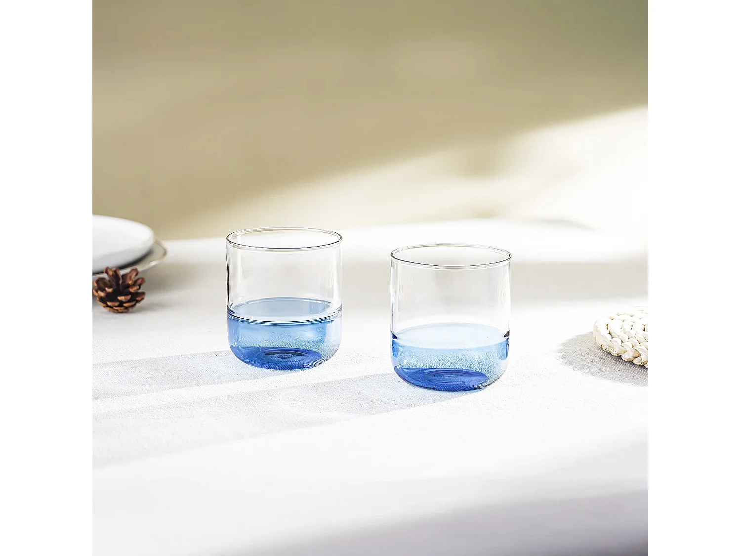 Lot de 2 verres - 34 cl - Bleu