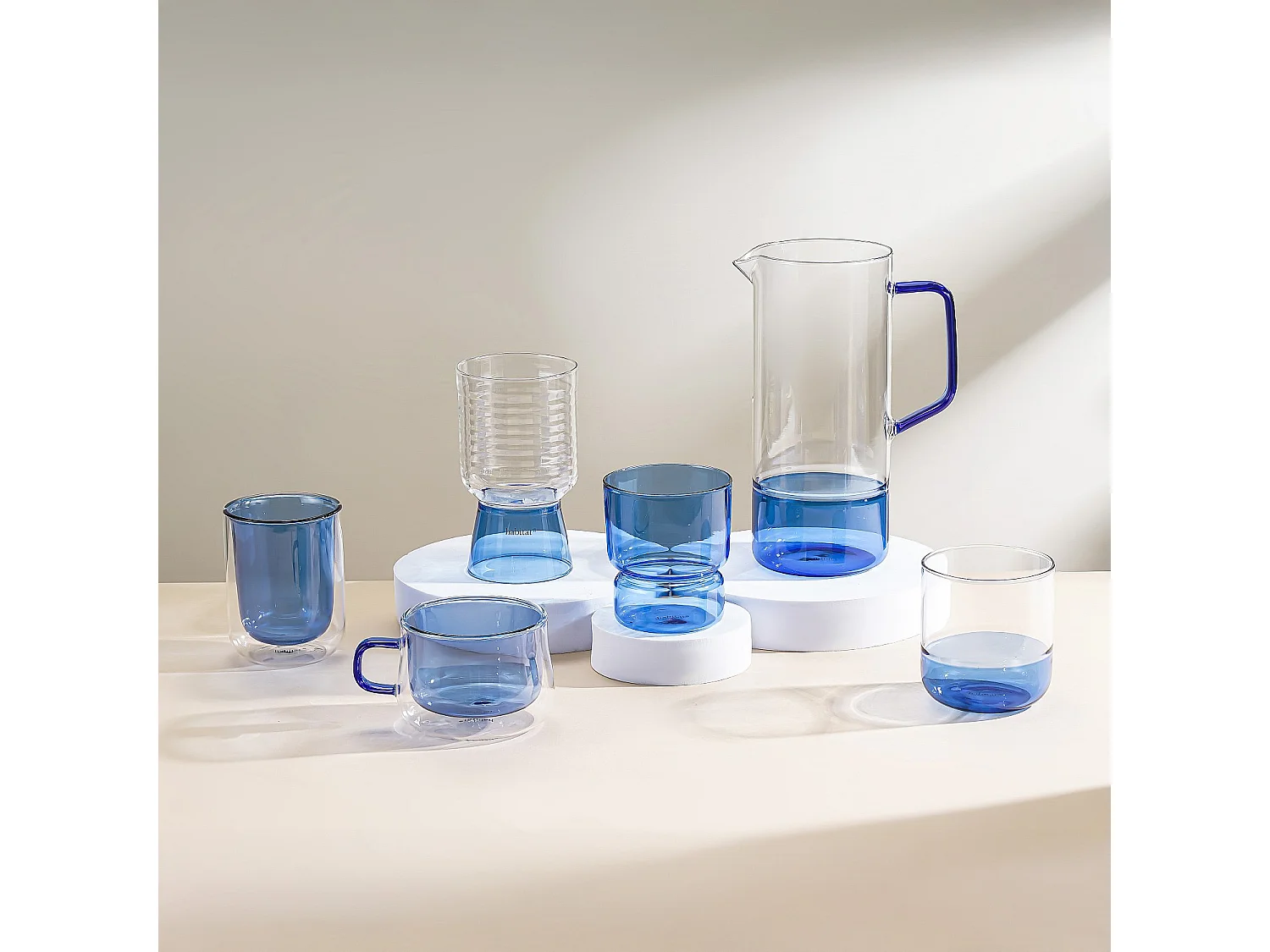 Lot de 2 verres - 34 cl - Bleu