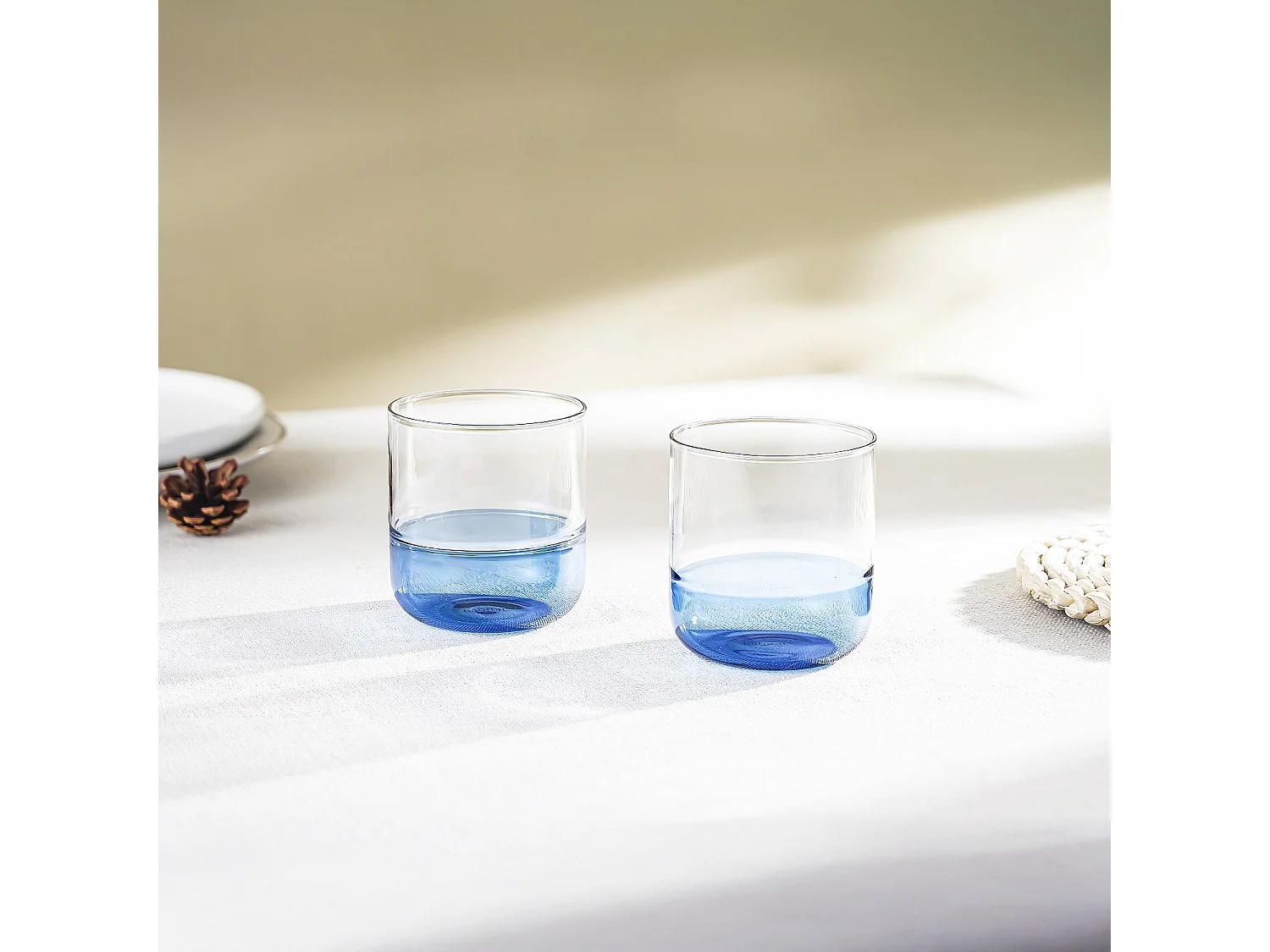 Lot de 2 verres - 34 cl - Bleu