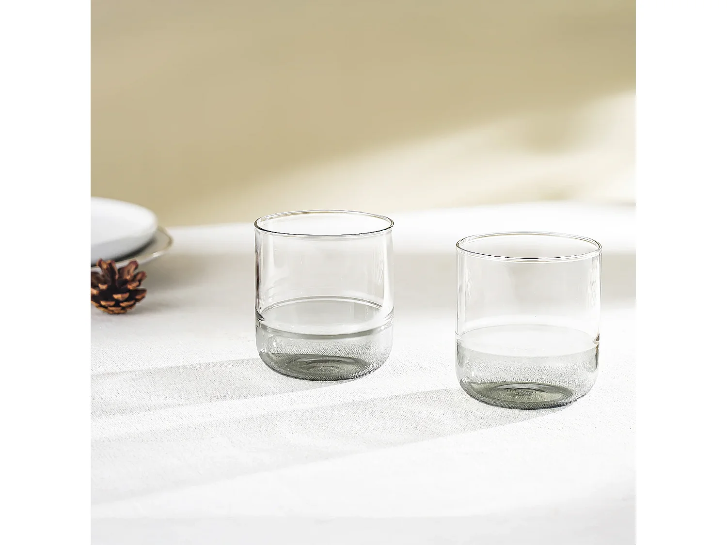 Lot de 2 verres - 34 cl - Gris