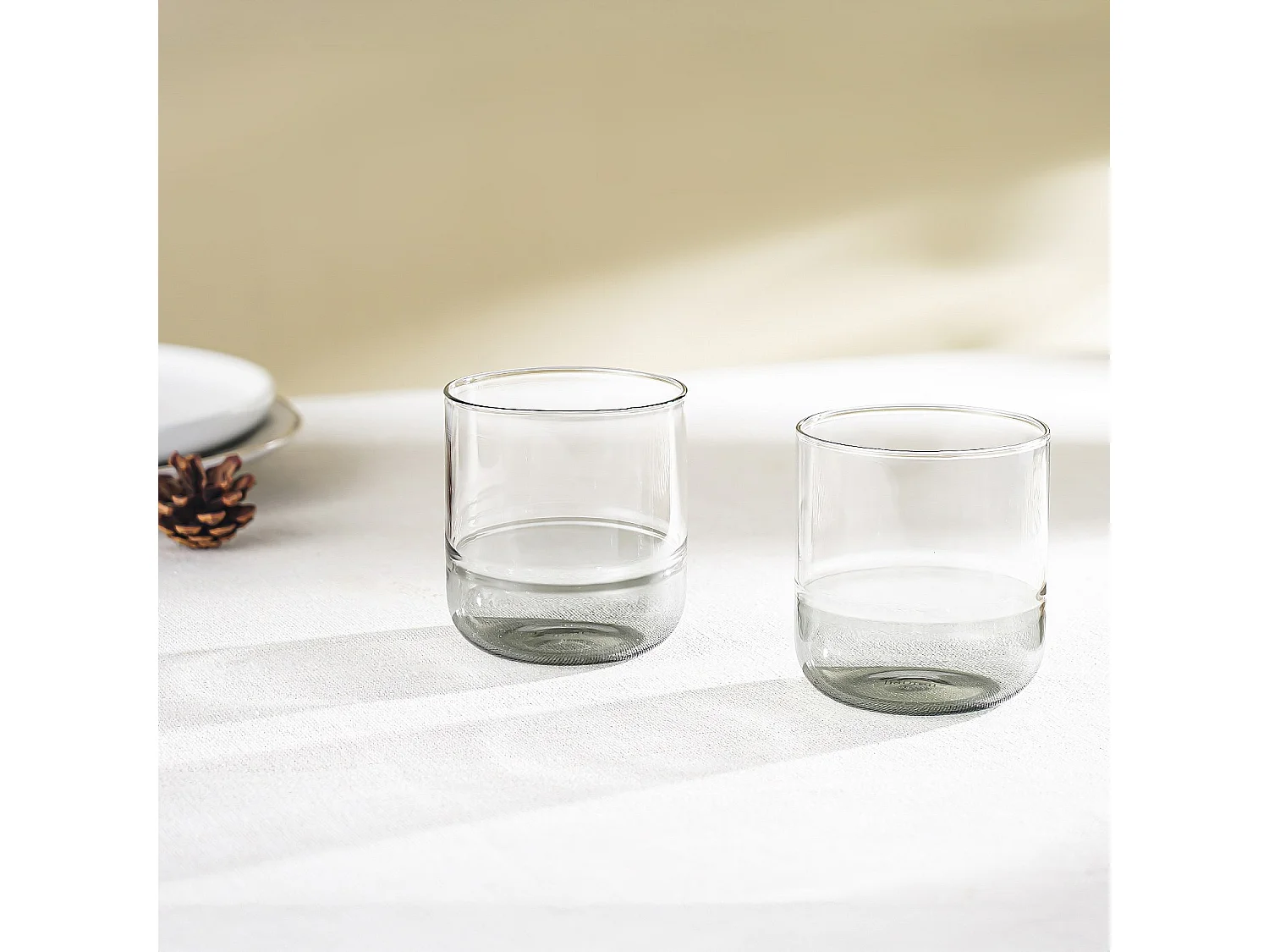 Lot de 2 verres - 34 cl - Gris