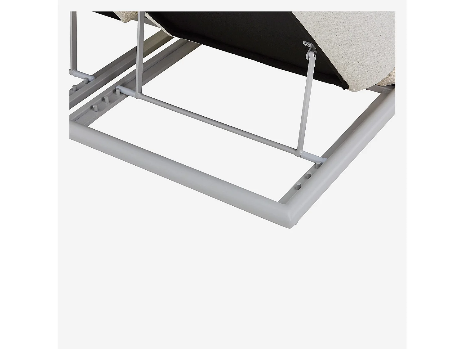 Bain de soleil double en tissu déperlant et aluminium gris clair - Crème