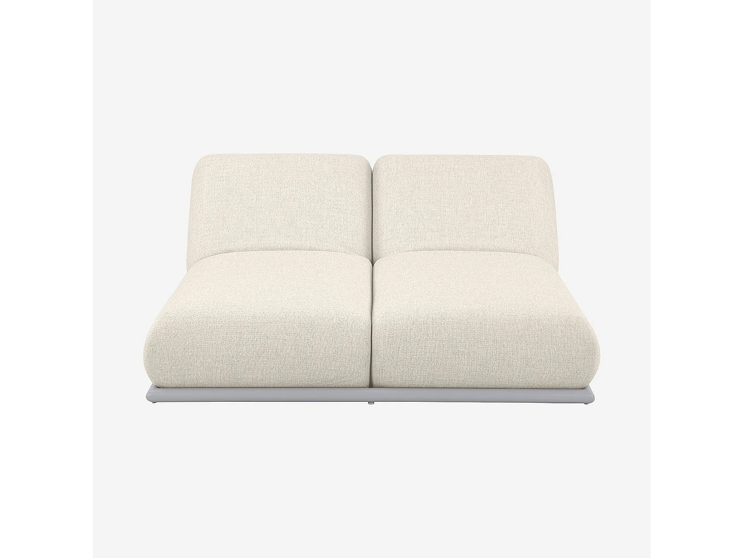 Bain de soleil double en tissu déperlant et aluminium gris clair - Crème