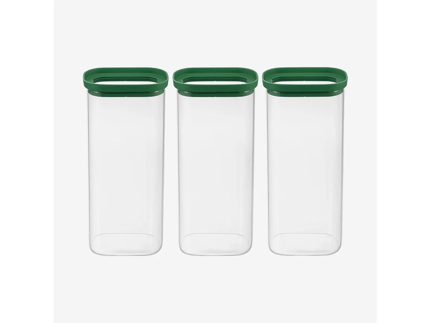 Habitat - Lot de 3 bocaux de conservation en verre - 200 cl - Vert - Aloe
