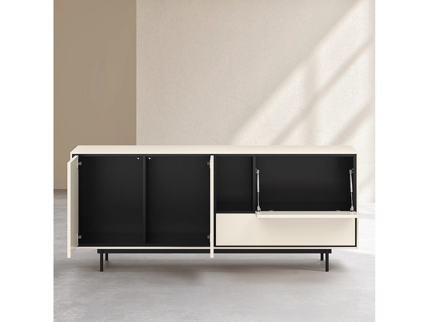 Buffet bas 3 portes et 1 tiroir - Beige - Design by Céline Mognon Fichet