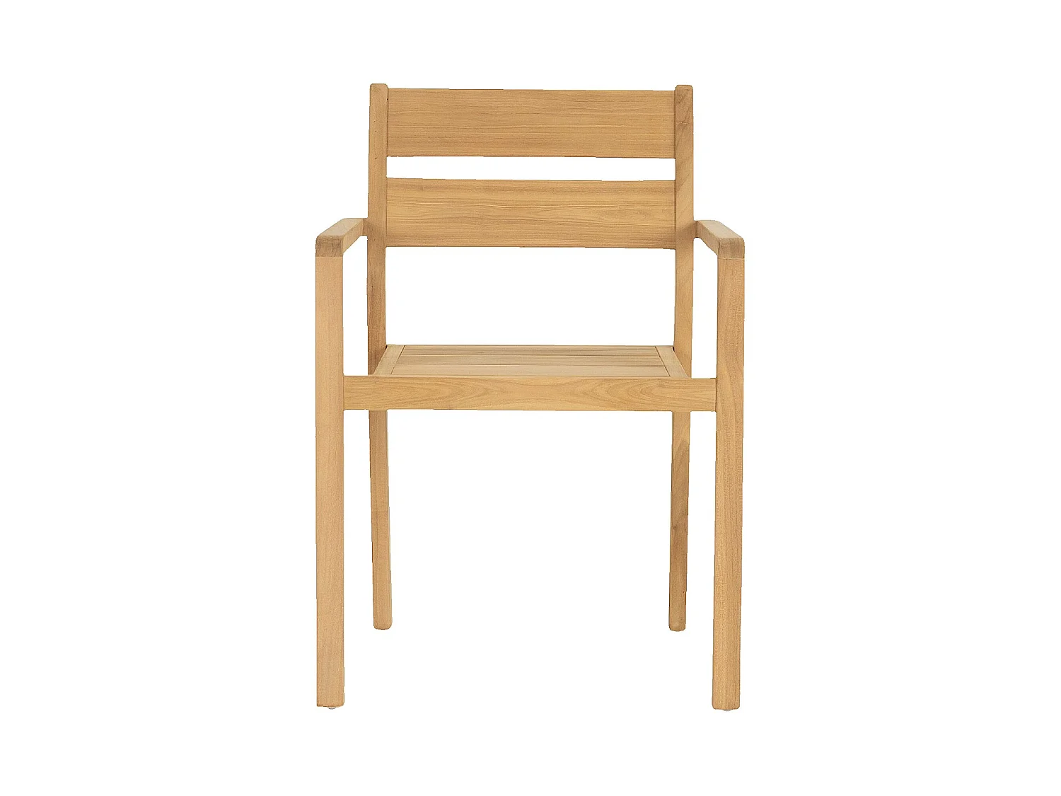 Habitat - Lot de 2 chaises de jardin en teck massif - Naturel - Calvia