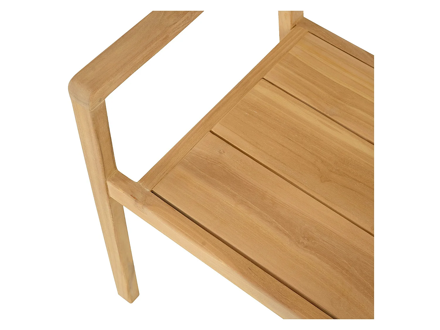 Habitat - Lot de 2 chaises de jardin en teck massif - Naturel - Calvia