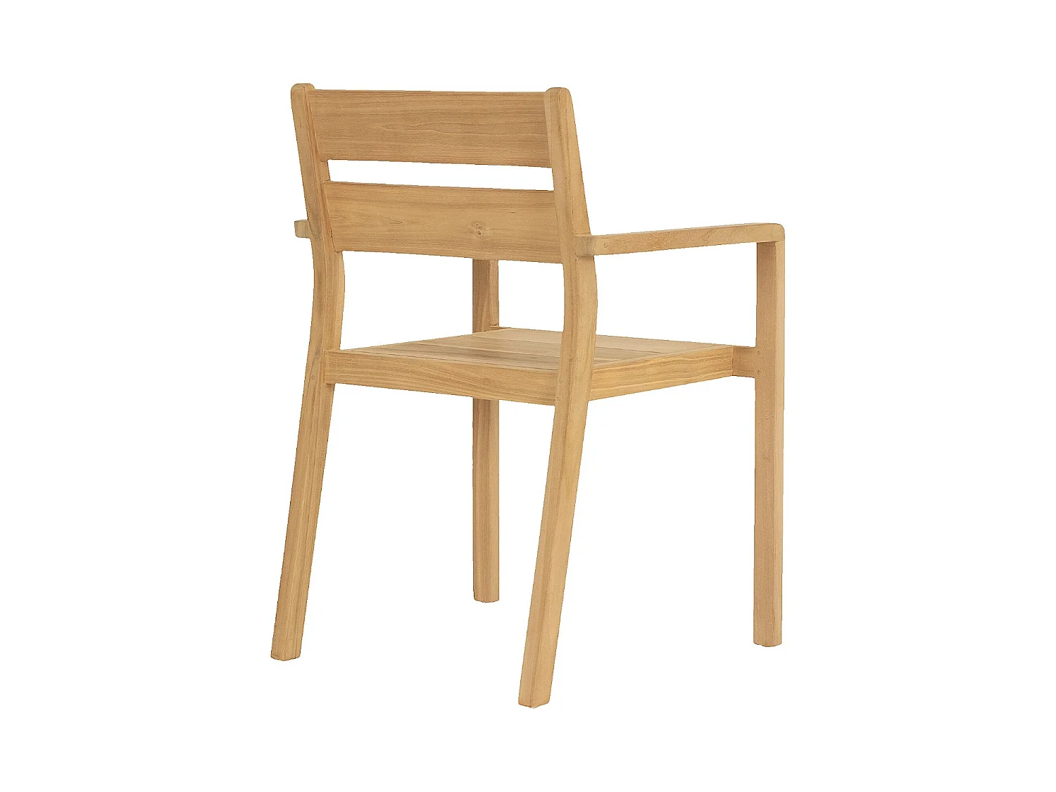 Habitat - Lot de 2 chaises de jardin en teck massif - Naturel - Calvia