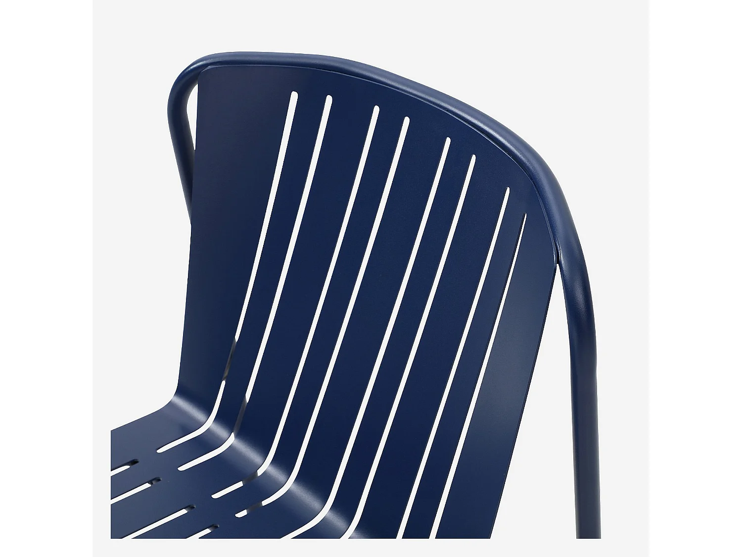 Lot de 2 chaises de jardin en acier - Bleu nuit