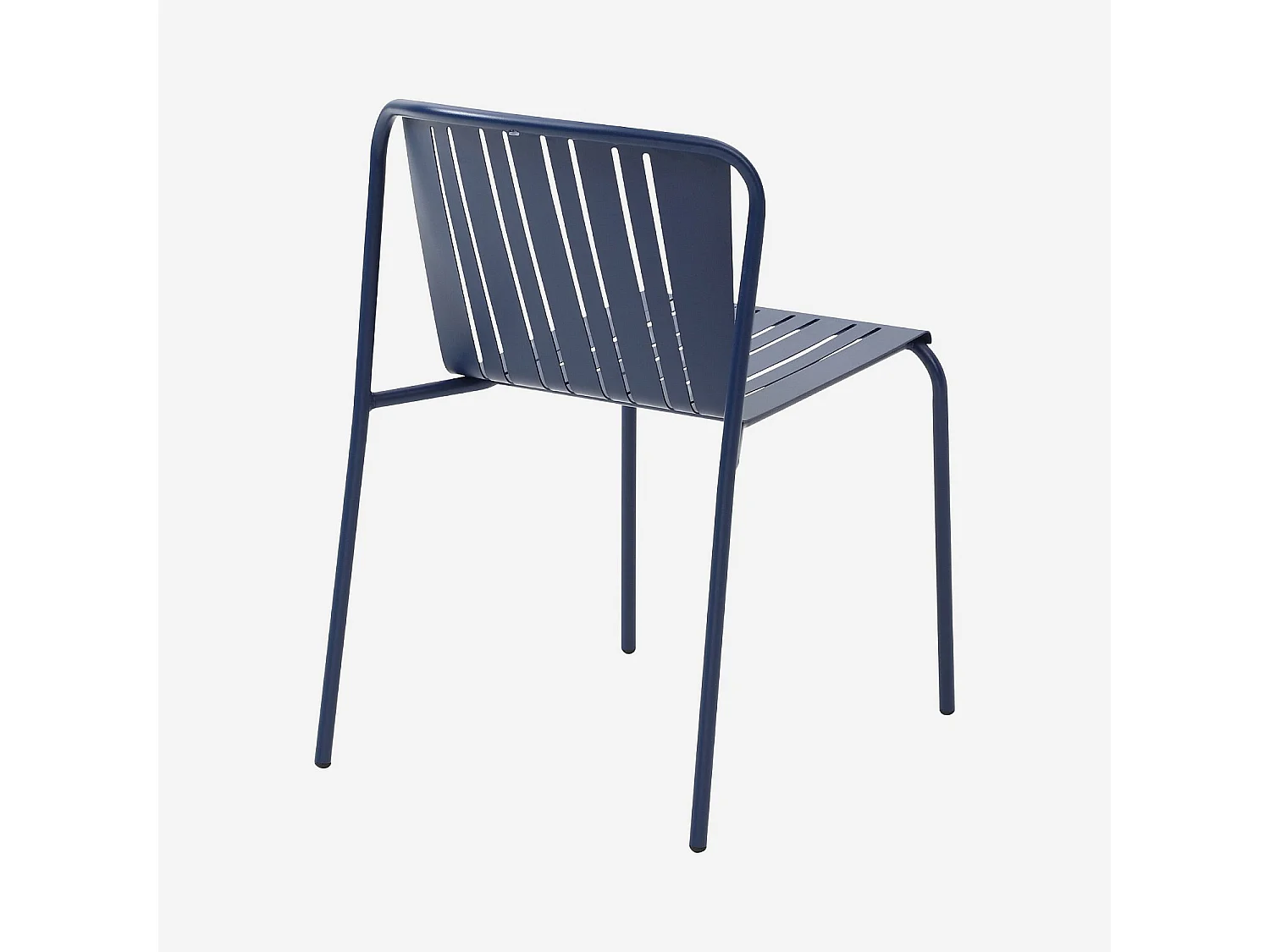 Lot de 2 chaises de jardin en acier - Bleu nuit