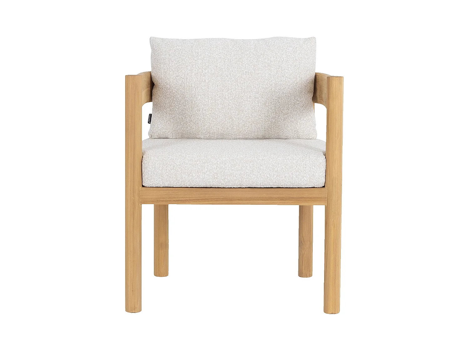 Habitat - Chaise de jardin en tissu déperlant et teck massif - Blanc cassé - Figari