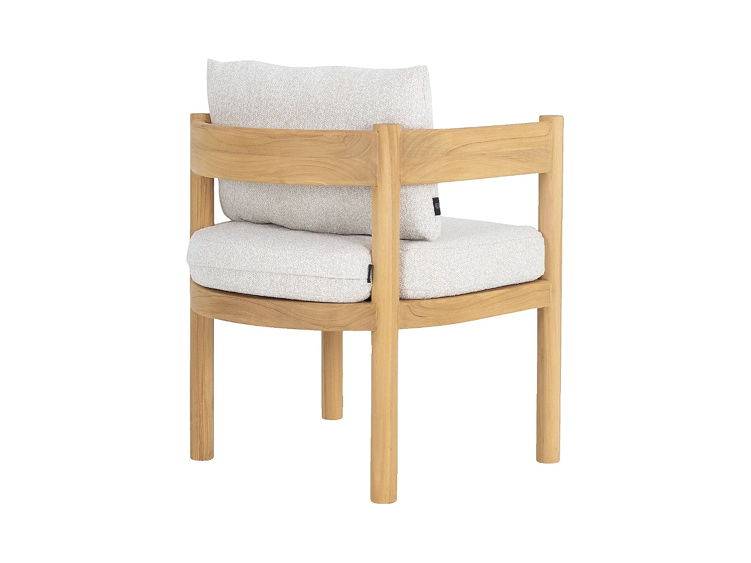 Habitat - Chaise de jardin en tissu déperlant et teck massif - Blanc cassé - Figari