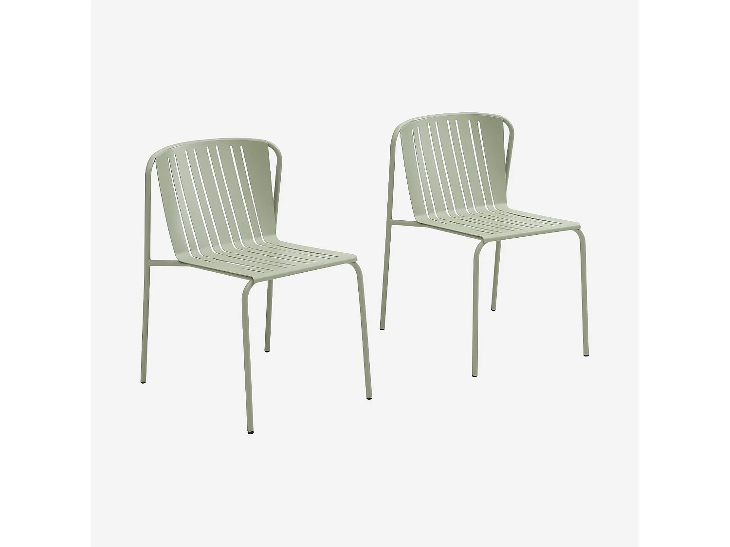 Lot de 2 chaises de jardin en acier - Vert pistache