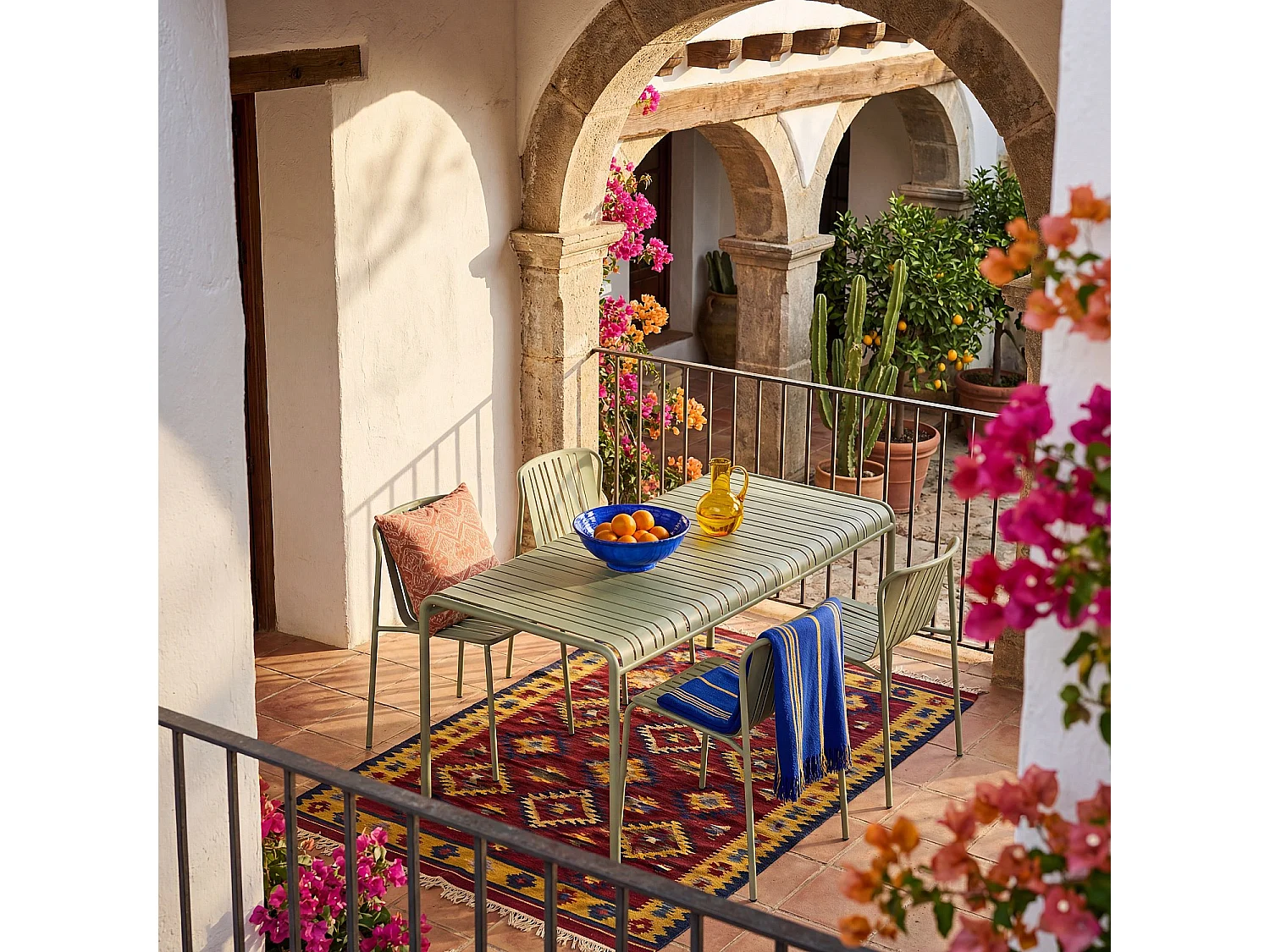 Lot de 2 chaises de jardin en acier - Vert pistache