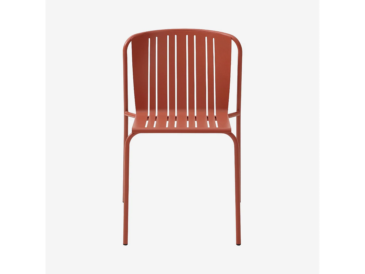 Lot de 2 chaises de jardin en acier - Terracotta
