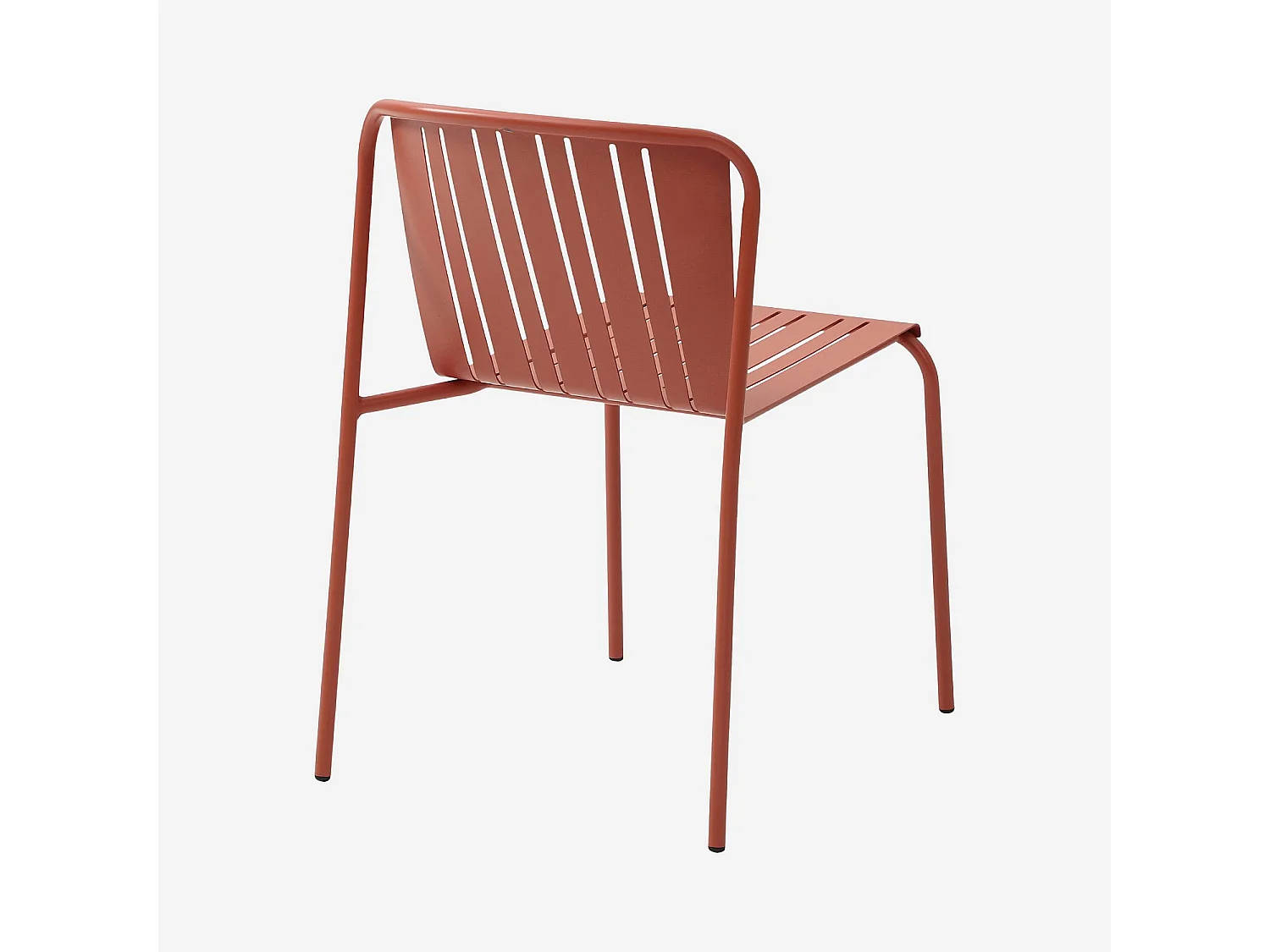Lot de 2 chaises de jardin en acier - Terracotta