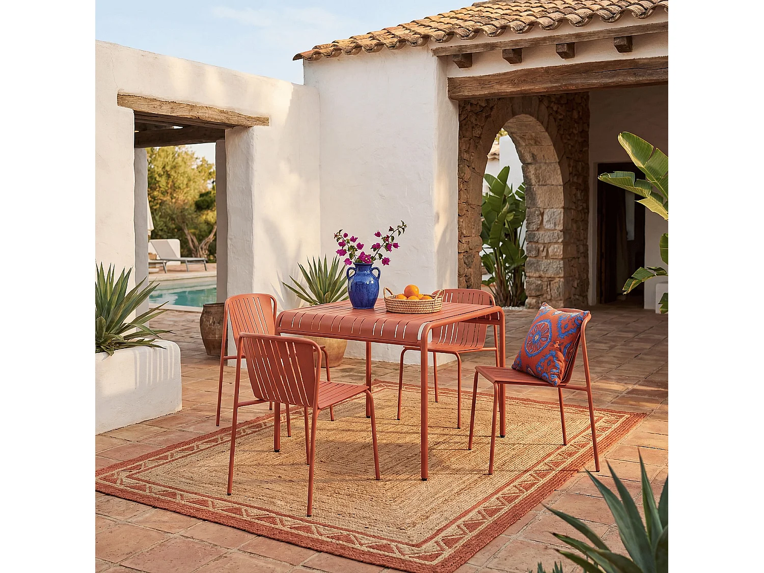 Chaise de jardin en acier - Terracotta